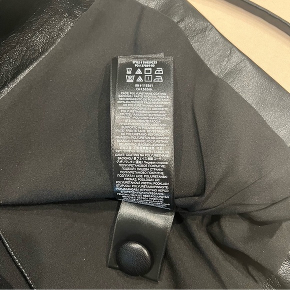 7 For All Mankind Faux Vegan Leather Belted Jacket Blazer Black Size Large - Picture 11 of 16